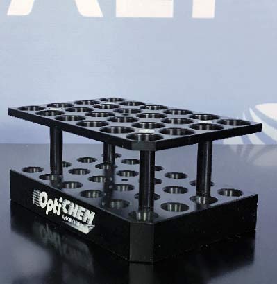 Chemglass 24-Position Block for 16 x 83mm 0.5-2mL Tapered Microwave Vials, Two Tier Design P/N OP-6600-20