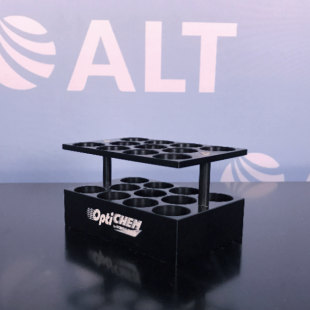 Chemglass 11-Position Block for 28 x 57mm 20mL Scintillation & 28 x 70mm 30mL Scintillation Flat Bottom Vials