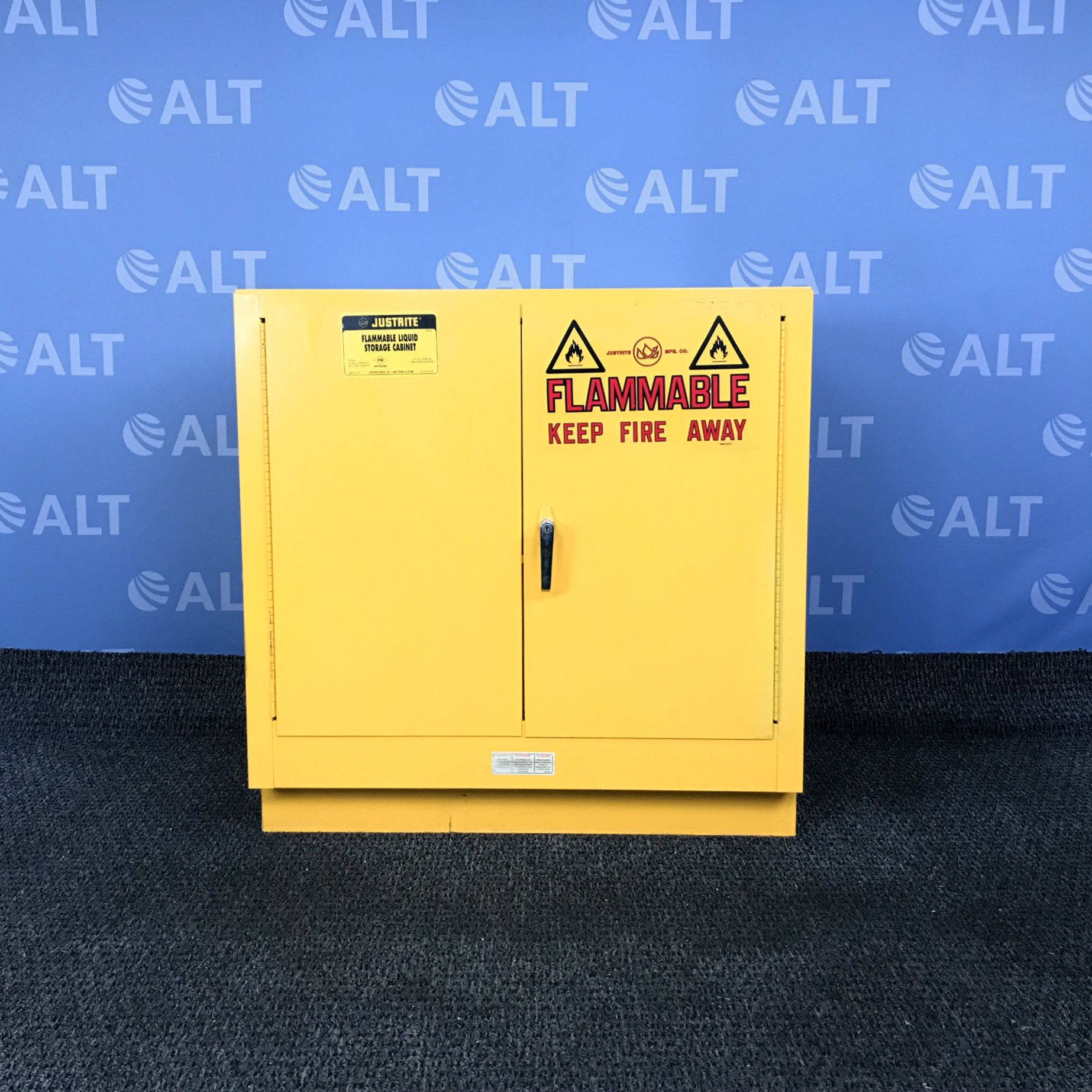Justrite Model 25730 22 gal. Flammable Cabinet, 35″ x 35″ x 22″, Manual Door Type