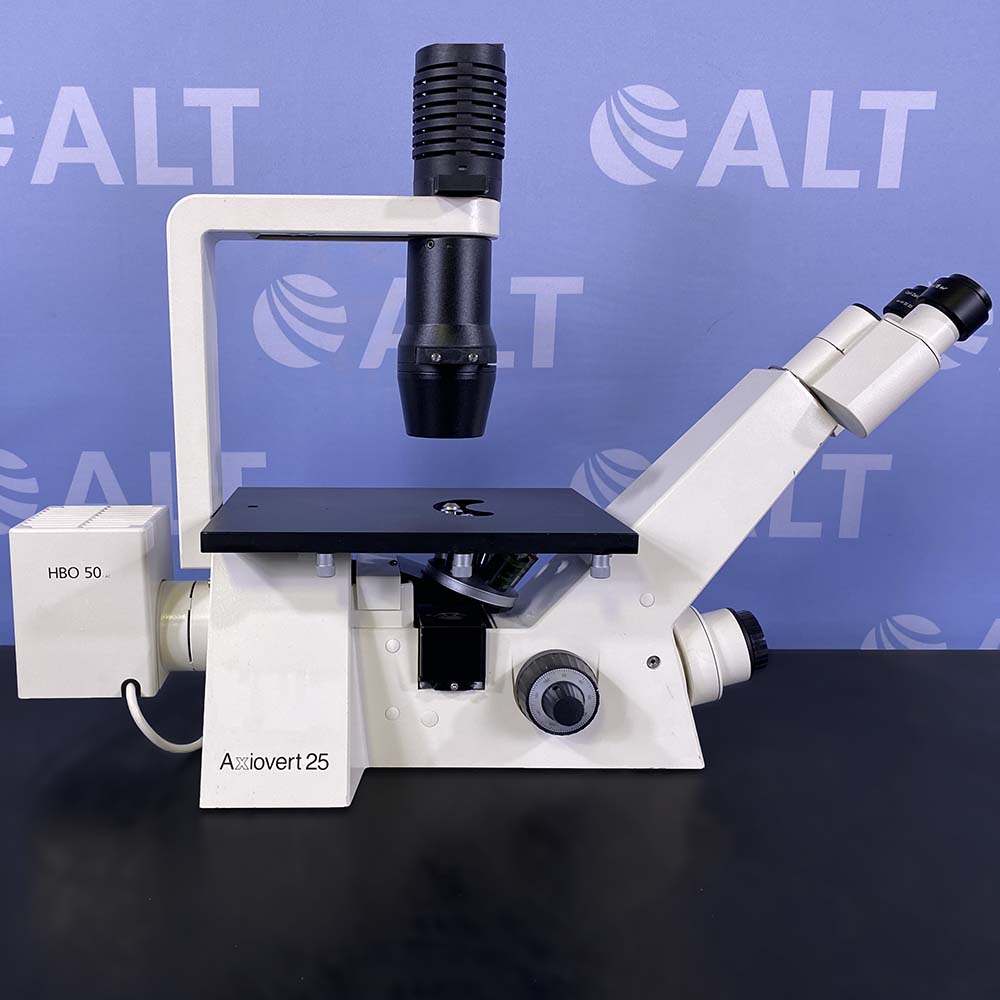 Carl Zeiss Axiovert 25 CFL Inverted Microscope with HBO 50 Lamp