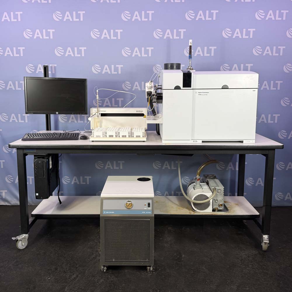 Agilent 7700x (G3281A) Inductively Coupled Plasma Mass Spectrometer With ASX-500 Series Autosampler G3286A, Heat Exchanger, Vacuum Pump
