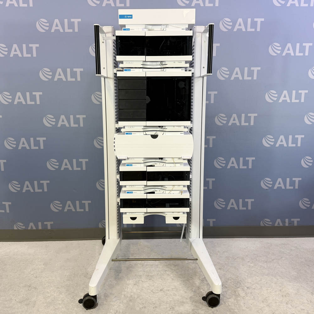 Agilent 1260 Infinity II Bio-Inert HPLC System With G5654A Bio-Inert Pump, G5668A Bio Multisampler, G7116A Multicolumn Thermostat, G7165A MWD, G7121A FLD, Flex Bench