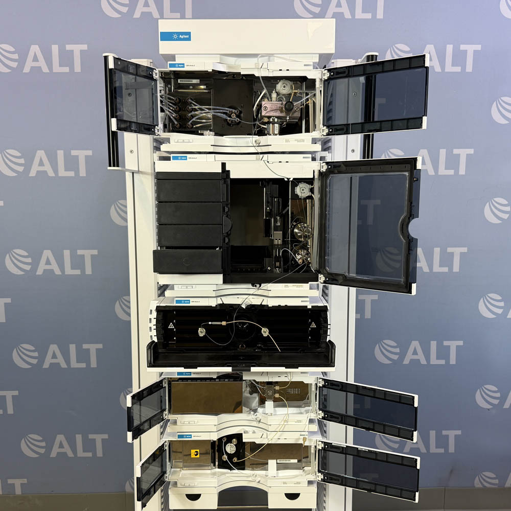 Agilent 1260 Infinity II Bio-Inert HPLC System With G5654A Bio-Inert Pump, G5668A Bio Multisampler, G7116A Multicolumn Thermostat, G7165A MWD, G7121A FLD, Flex Bench
