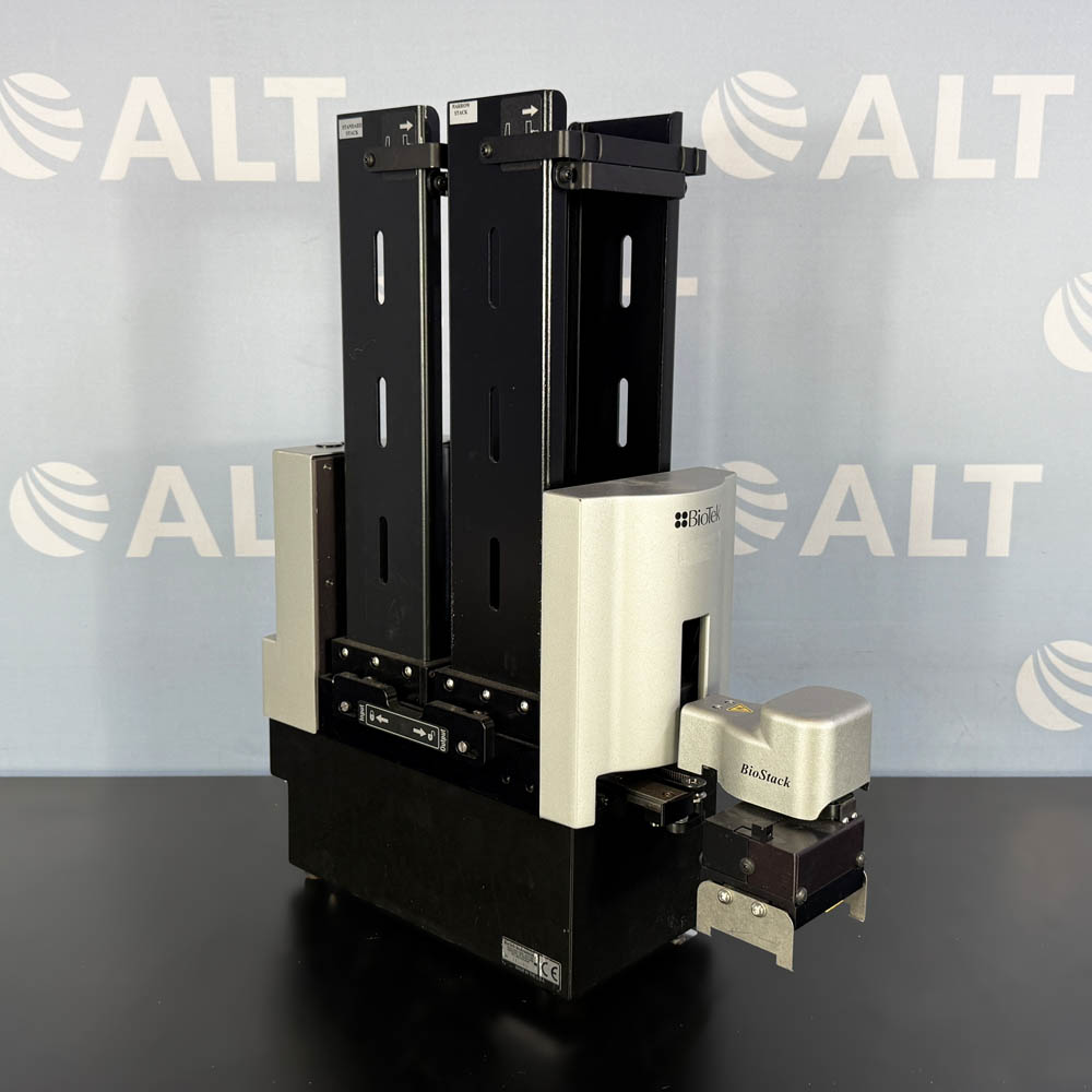 BioTek 405 TS Microplate Washer, Cat. No. 405TSRVSQ, With BioStack2WR Plate Stacker