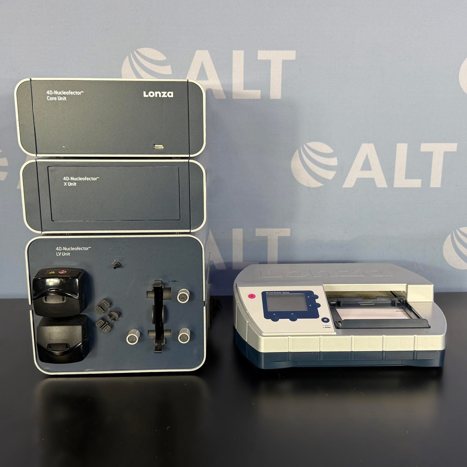 Lonza 4D-Nucleofector Electroporation System: Core Unit, X Unit, LV Unit, 96-Well Shuttle Device