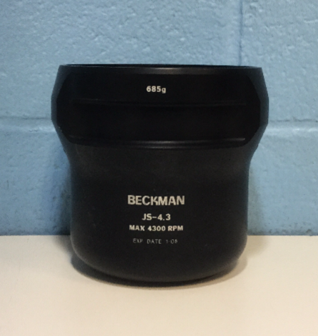 Beckman Coulter (Set of 4) JS-4.3 Rotor Bucket, 4 x 750 mL, 4,300 rpm, 4,220 x g
