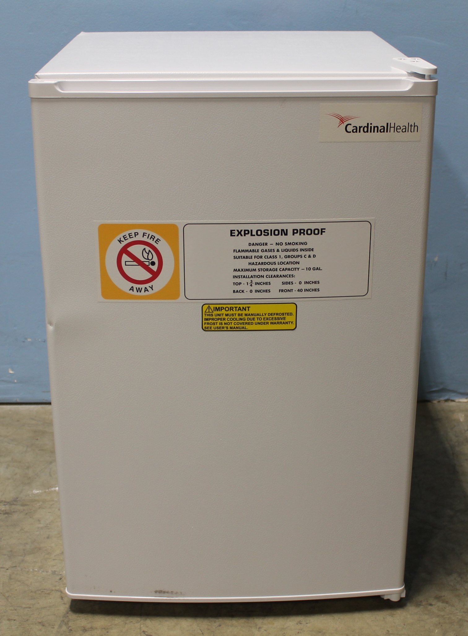 Cardinal Health Barnstead Explosion-Proof Freezer CAT No. 05EF-16WW-CA