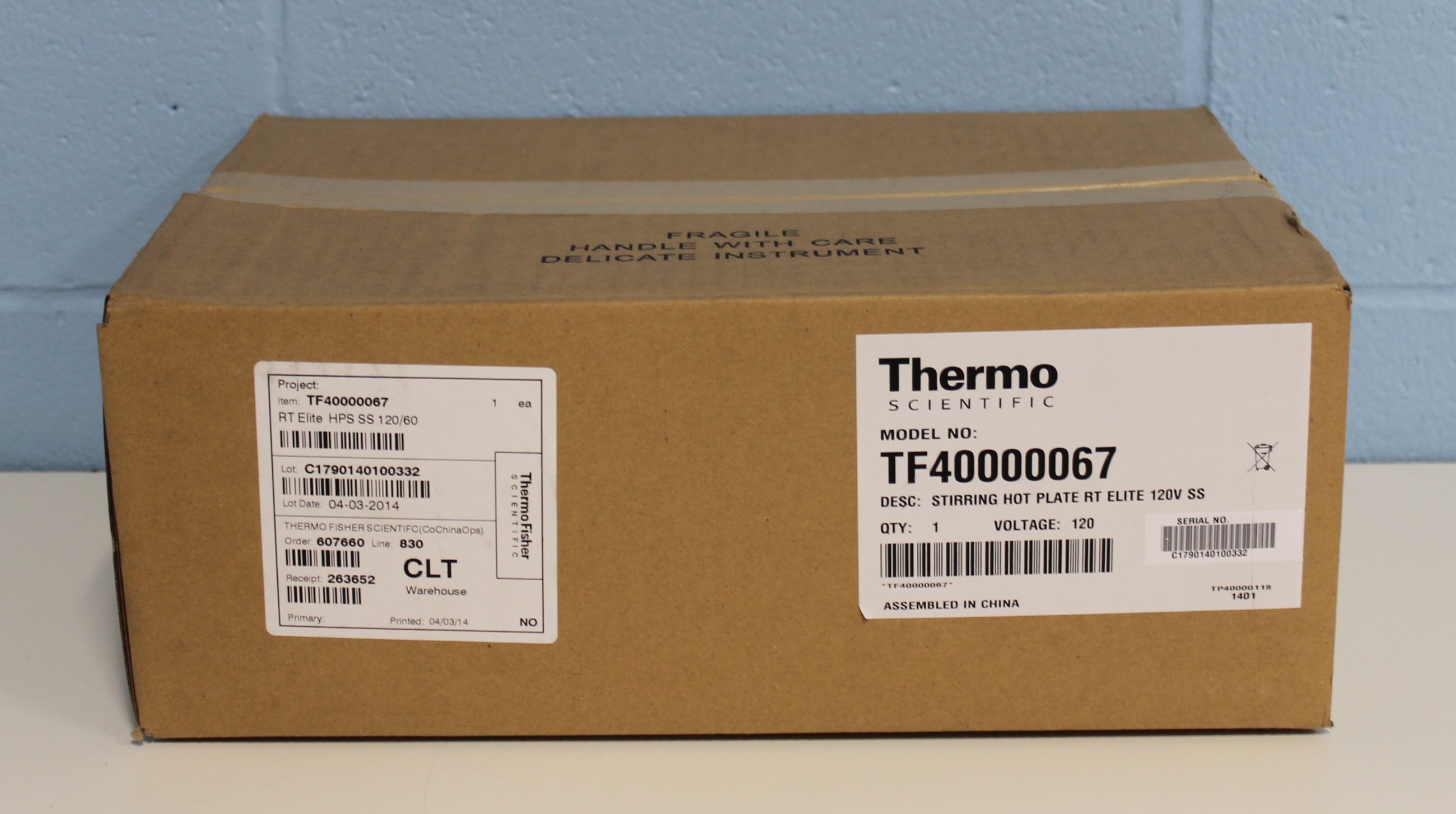 Thermo Scientific RT Elite Stirring Hotplate Stainless Steel CAT No. TF40000067