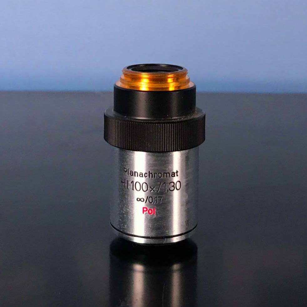 Used Lab Equipment - Aus Jena Microscope Objective, Planachromat HI 100x/1.30 0.17 Pol 15