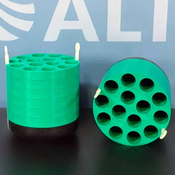 Used Lab Equipment - Beckman Coulter 349950 Tube Slot Bucket Adapter, 14 x 15 mL (Pair) 13