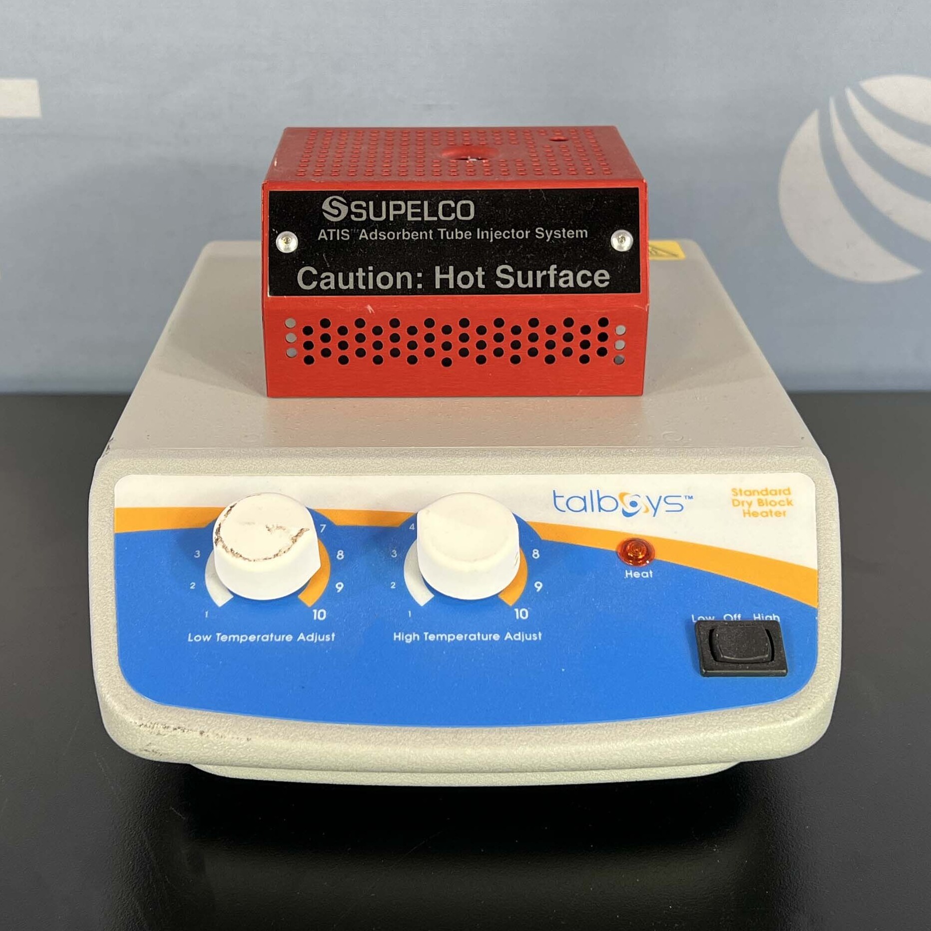 Used Lab Equipment - Talboys Standard Dry Block Heater, Cat. No. 949510, With Supelco ATIS Adsorbent Tube Injector System 15