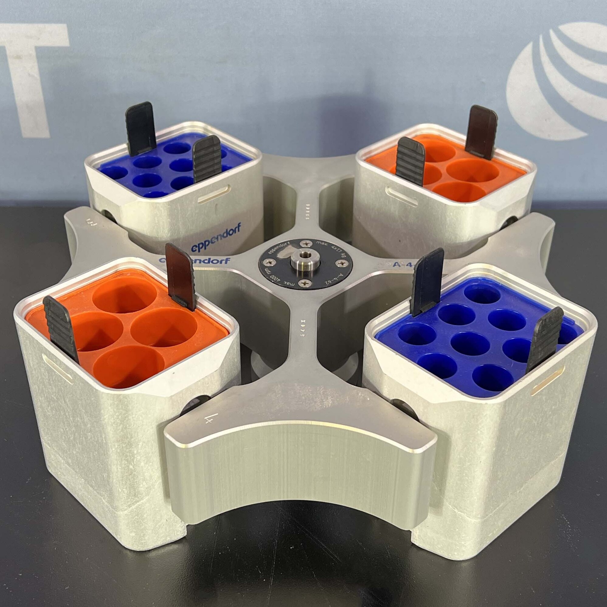 Used Lab Equipment - Eppendorf A-4-62 Swinging Bucket Rotor With Buckets And 50mL & 15mL Adapters 5