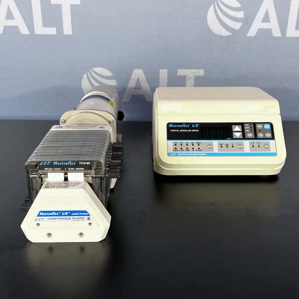 Used Lab Equipment - Cole-Parmer Masterflex L/S Digital Modular Drive, Model 77300-80, With 77300-40 Pump Drive And 7519-25 Cartridge Pump 8 3