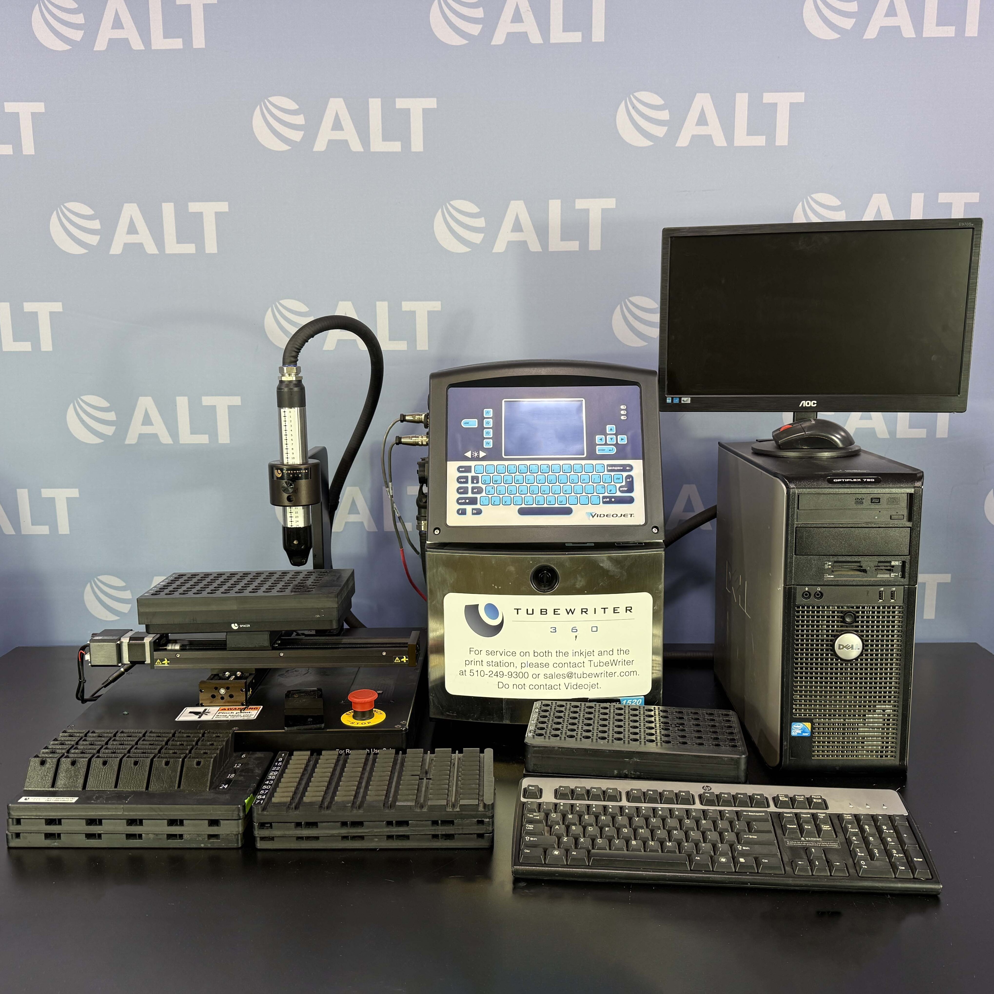 Used Lab Equipment - California Advanced Labeling Tubewriter 360 With Videojet 1520 Ink Jet Coding Machine E252185 1