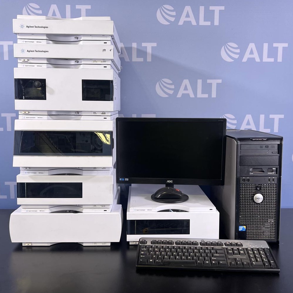Used Lab Equipment - Agilent 1200 Series HPLC System With G1322/G1379 Degasser, G1312 Binary Pump, G1329 ALS, G1330 ALS Therm, G1316 ColCom, G1321 FLD 15