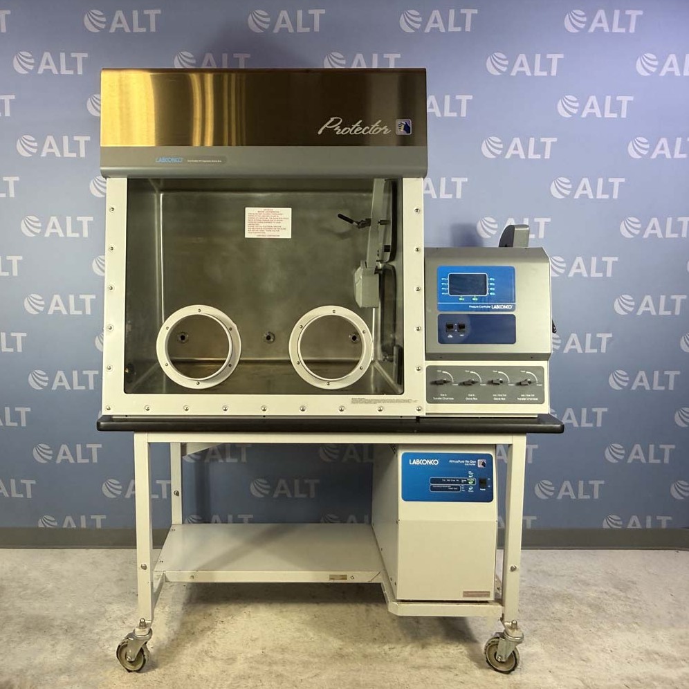 Used Lab Equipment - Labconco Protector Controlled Atmosphere Glove Box Cat.No. 5080110, With Gas Purifier Cat. No. 5121810 3
