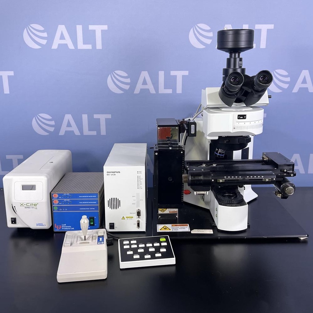 Used Lab Equipment - Olympus BX61 Microscope With BX-UCB Joystick Controller, X-Cite Series 120Q Fluorescence Light Source And LEP MAC 6000 Interface 19