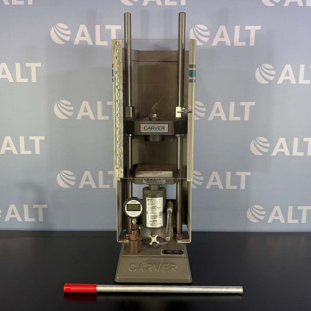 Used Lab Equipment - Carver Bench Top Standard Unheated Press, 12 Ton Capacity, Model 3851-9 1